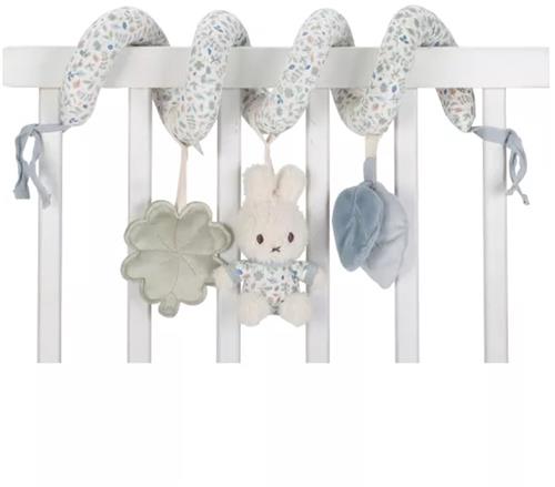 Nijntje activiteitenspiraal Lucky Leaves  Blauw & Groen  Activiteitenspiraal voor Box, Kinderwagen, Buggy & Autostoel  Zacht babyspeelgoed met rammelaar en knisper  Stimuleert motoriek en zintuigen  Baby cadeau  Vanaf 0 maanden  Miffy
