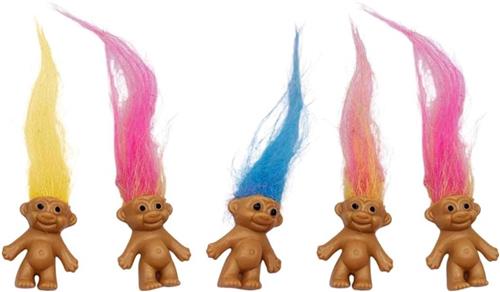Inovra - Mini-troll-poppen oldtimer 5 stuks - PVC gelukspop mini-actiefiguren - schattige jongens - kunsthandwerk feestgeschenken - 3 cm . - Poppenmeubel