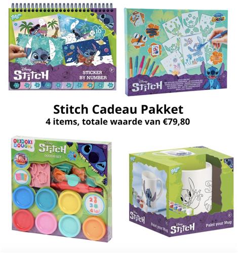Stitch Cadeau Pakket - 4 Items - Jongens & Meisjes - Disney Lilo en Stitch - Sinterklaas & Kerst Cadeau - Spraypennen Set / Kleur je Eigen Mok / Sticker Puzzel / Klei Set - Hoge Kwaliteit - Luxe Cadeau Set - Stitch - Sinterklaaskado - Kerstkado