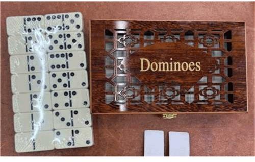 Domino dubbel 6 dik in MDF kist