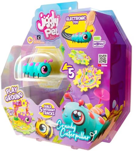 Jiggly Pets Blauwe Rups robot - Met puzzelbanen - Vanaf 4 jaar - Speelgoed - Creativiteit