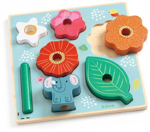 Djeco houten puzzel Puzz & Stack Happy - educatief speelgoed FSC.