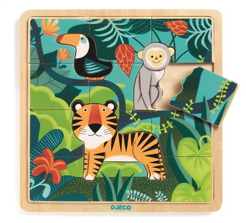 Djeco houten legpuzzel Jungle - FSC 100% - educatief speelgoed.