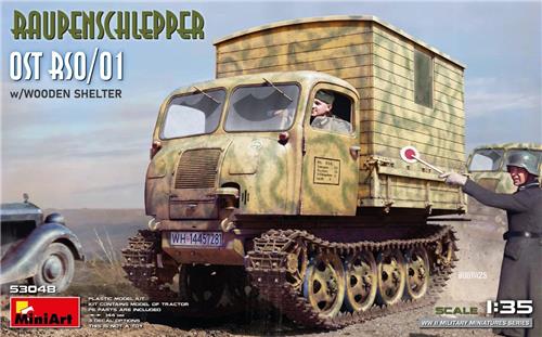 MiniArt Modelbouwpakket Militaire voertuigen - 53048 Raupenschlepper Ost RSO/01 met Houten Cabine - WWII Duits Rupsvoertuig Plastic - 1:35 -