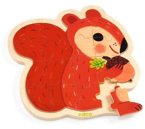 Djeco houten legpuzzel Puzzlo Nut - 16 stukjes - FSC hout.