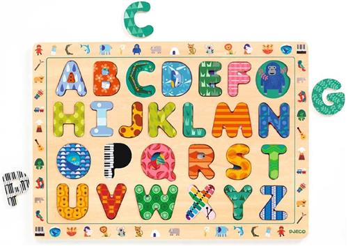 Djeco pedagogisch houten puzzel ABC International