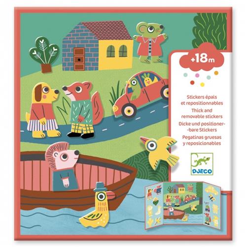 Djeco stickers dieren - herbruikbare vinylstickers voor kinderen.