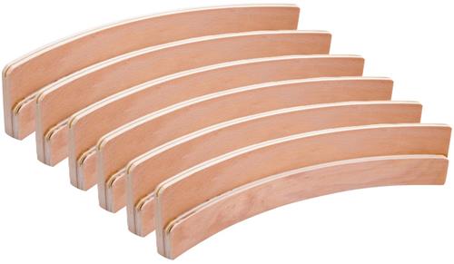 Longfield Games dubbele speelkaarthouder - 6x - 35 cm - hout - kaarten standaard - houder voor speelkaarten