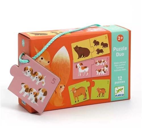 Djeco puzzel baby dieren - educatief FSC karton speelgoed.