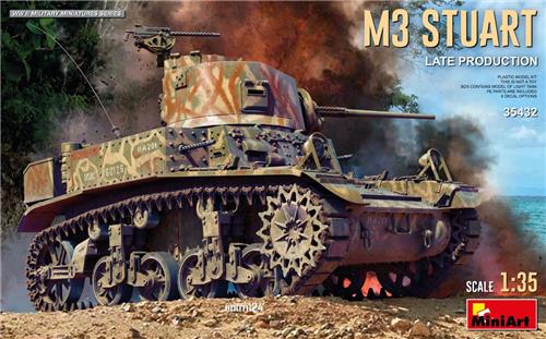 MiniArt Modelbouwpakket Militaire voertuigen - 35432 M3 Stuart Lichte Tank - Late Productie - WWII Amerikaanse Tank Plastic - 1:35 -