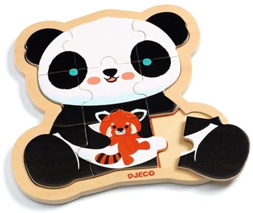 Djeco houten legpuzzel Puzzlo Panda FSC 100% - 9 stukjes.