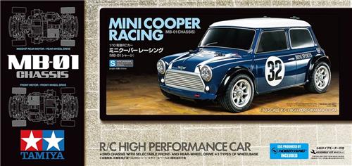 Tamiya Modelbouwpakket Militaire voertuigen - 58747 RC Auto - Mini Cooper Racing - MB-01 - met Certificaat RC Plastic - 1:10 - Incl afstandsbediening