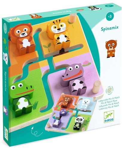 Djeco houten leerzaam speelgoed Spinamix - FSC 100% educatief spel.