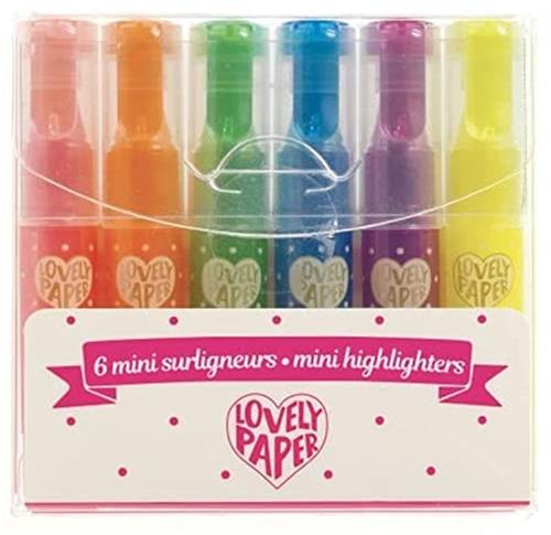 Djeco markeerstiften schrijven tekenen 6 mini highlighters set.