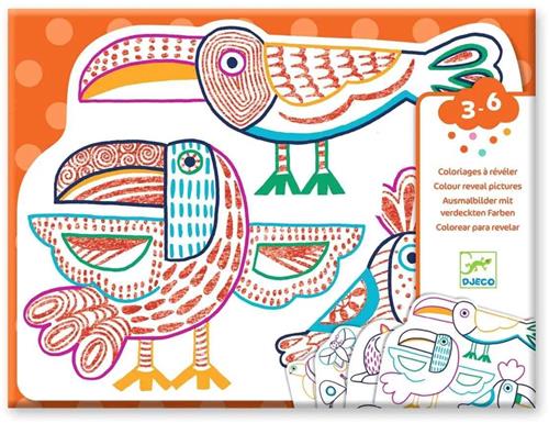 Djeco kleurkaarten speelgoed wild dieren FSC MIX - creatieve set.