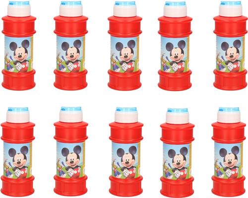 Disney Mickey Mouse bellenblaas - 10x - met spelletje - 175 ml - voor kinderen
