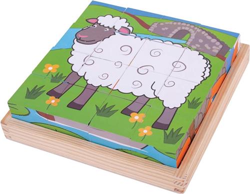 Bigjigs Boerderij Kubus Puzzel