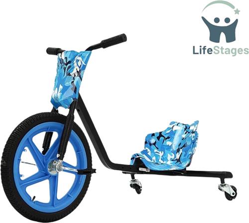 LifeStages - Drift trike - met LED-verlichting - E-scooter Driftkart voor Kinderen - 250W Elektrische Driewieler - 3 Versnellingen Instelbare Snelheid