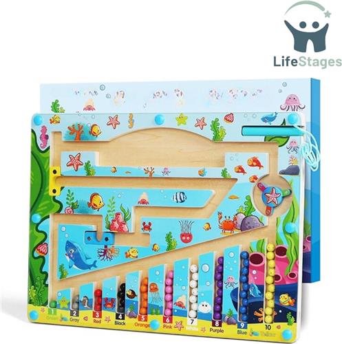 LifeStages - Magnetisch Doolhof - Magnetisch Doolhof Zeewereld - Montessori Spellen - Educatieve Spellen