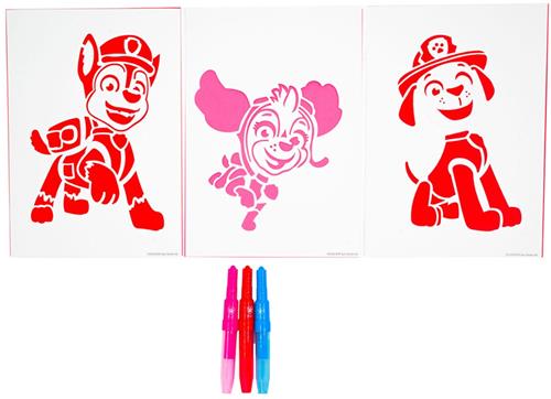 Blaaspennen Set Paw Patrol Inclusief 3 blaaspennen en 3 sjablonen - Spraypen - Blopens - Blaasstiften