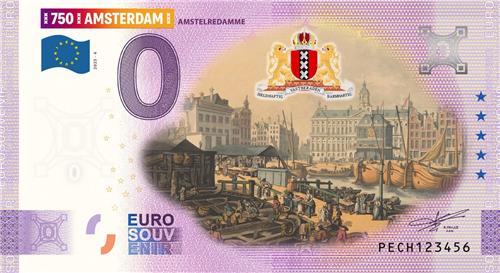 0 Euro biljet Nederland 2025 - Amsterdam IV Amstelredamme KLEUR