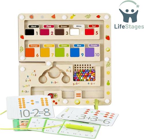 LifeStages - Magnetisch Doolhof - Montessori Sorteerspel - Educatieve Spellen - Magnetisch Kleuren- en Cijferspel