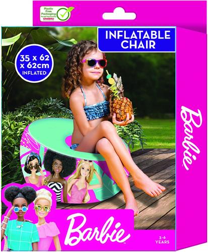 Barbie Opblaasbare Stoel 35x62 cm Roze/Blauw
