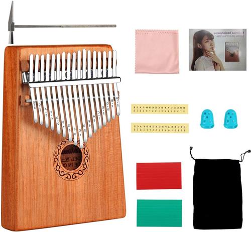 Kalimba Finger Instrument - Finger Piano met Beschermhoes - Muzikaal Houten Instrument - 17 Toetsen - Thumb Piano - Kalimba Kit met Accessoires