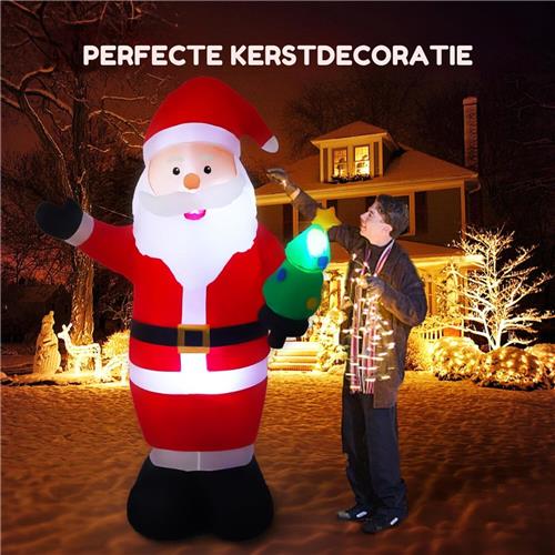 "8ft Inflatable Santa Claus with LED Rotating Light  Improved Indoor and Outdoor Garden Decoration"