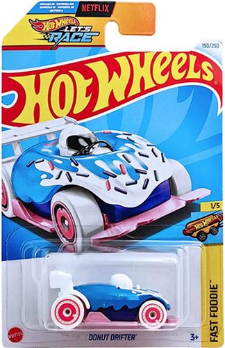 HOT WHEELS DONUT DRIFTER BLUE 150/250 1:64 HW FAST FOODIE 1/5