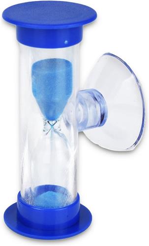2x Badkamer / tandenpoets/ douche timer zandloper 2 minuten blauw