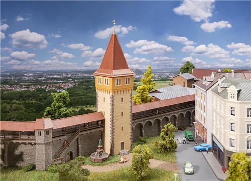 Faller - 1/160 SET OUDE STADSMUUR MET STADTOREN (1/23) * - modelbouwsets, hobbybouwspeelgoed voor kinderen, modelverf en accessoires