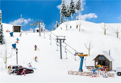 Faller - 1/87 STOELTJESLIFT MET KIOSK - modelbouwsets, hobbybouwspeelgoed voor kinderen, modelverf en accessoires