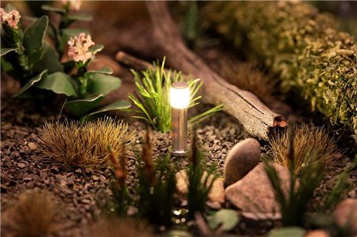 Faller - 1/87 LED PADVERLICHTING ZILVER WARM WIT 3 ST. (5/24) * - modelbouwsets, hobbybouwspeelgoed voor kinderen, modelverf en accessoires