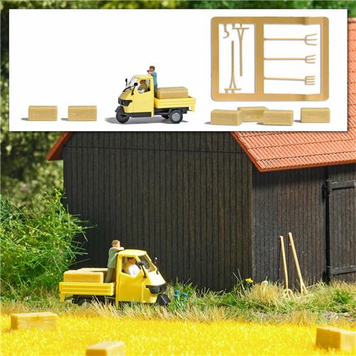 Busch - A-SET: HEUTRANSPORT BAUER MIT APE UND HEU H0 (4/23) * - modelbouwsets, hobbybouwspeelgoed voor kinderen, modelverf en accessoires