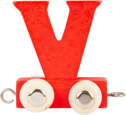 Small Foot - Houten Lettertrein Rood - V - 12 s tuks