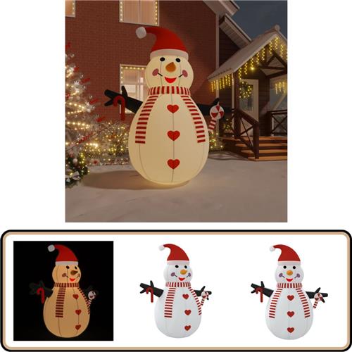 vidaXL Sneeuwpop Opblaasbaar LED - 360 cm Opblaasbare Sneeuwpop - Opblaasbare Sneeuwpoppen - Opblaasfiguur - Opblaassneeuwpop