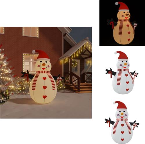 vidaXL Opblaasbare Sneeuwpop - Opblaasbare Sneeuwpoppen - Opblaasfiguur - Opblaassneeuwpop - Sneeuwpop opblaasbaar met LED's 250 cm