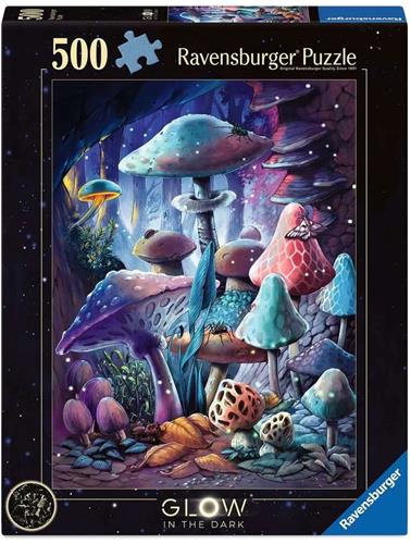 Ravensburger puzzel Moonlight Mushrooms (starline) - Legpuzzel - 500 stukjes