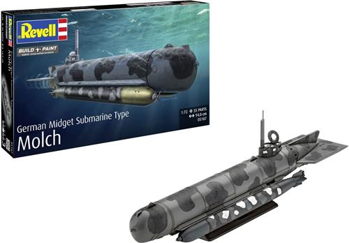 Revell Modelbouwpakket Militaire voertuigen - 05187 Duitse Midget Submarine Type Molch WWII - Onderzeeër Plastic - 1:72 -