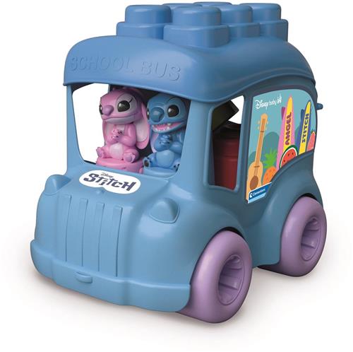 Clementoni - Soft Clemmy - Stitch Activiteiten bus - Sensorische blokkenset - Vanaf 6 maanden