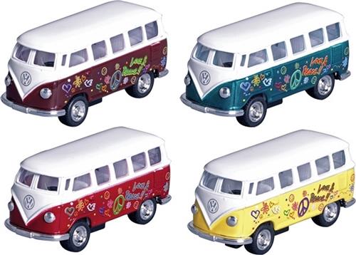 Goki VW Classical Bus (1962) with prints, die-cast,1:64, L= 6,5cm