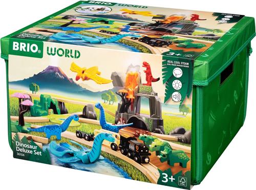 BRIO World  36104 Luxe set met dinosaurussen | 45-delige set speelgoedtreintjes voor kinderen vanaf 3 jaar