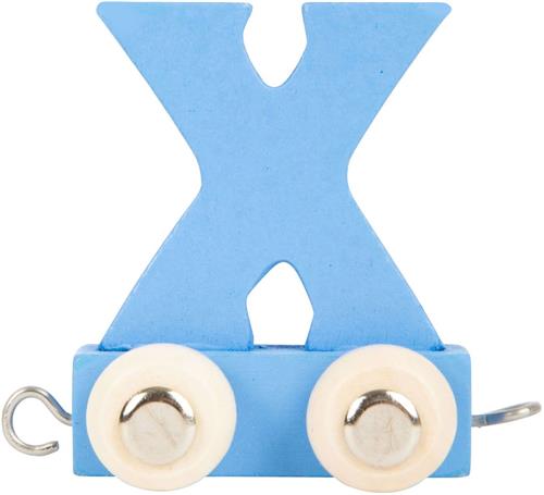 Small Foot - Houten Lettertrein Blauw - X - 12 stuks