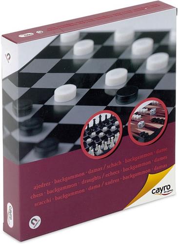 Cayro - Magnetisch 3-in-1 Spel - Schaken Dammen Backgammon - Geschikt vanaf 7 Jaar
