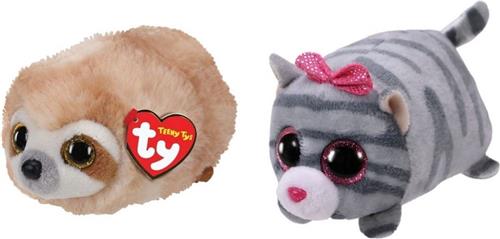Ty - Knuffel - Teeny Ty's - Dangler Sloth & Cassie Mouse