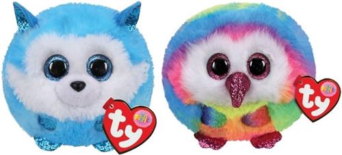 Ty - Knuffel - Teeny Puffies - Prince Husky & Owen Owl