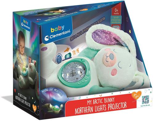 Clementoni - Baby Speelgoed - Knuffel met Noorderlicht projector - vanaf 0 maanden