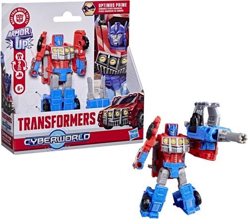 Transformers-speelgoed CYBERWORLD Armored Cyber Changers Optimus Prime, actiefiguur, 6+