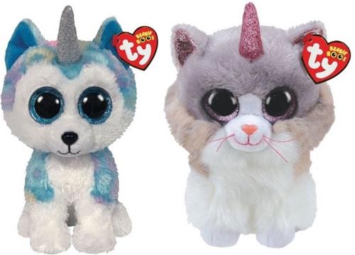 Ty - Knuffel - Beanie Buddy - Helena Husky & Asher Cat